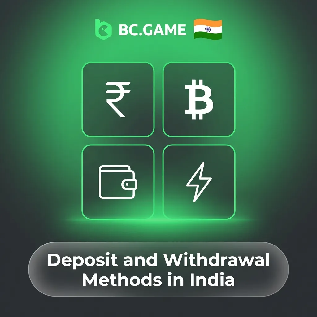 Icons of Indian e-wallets, UPI, and crypto coins showing deposit and withdrawal options for casino players