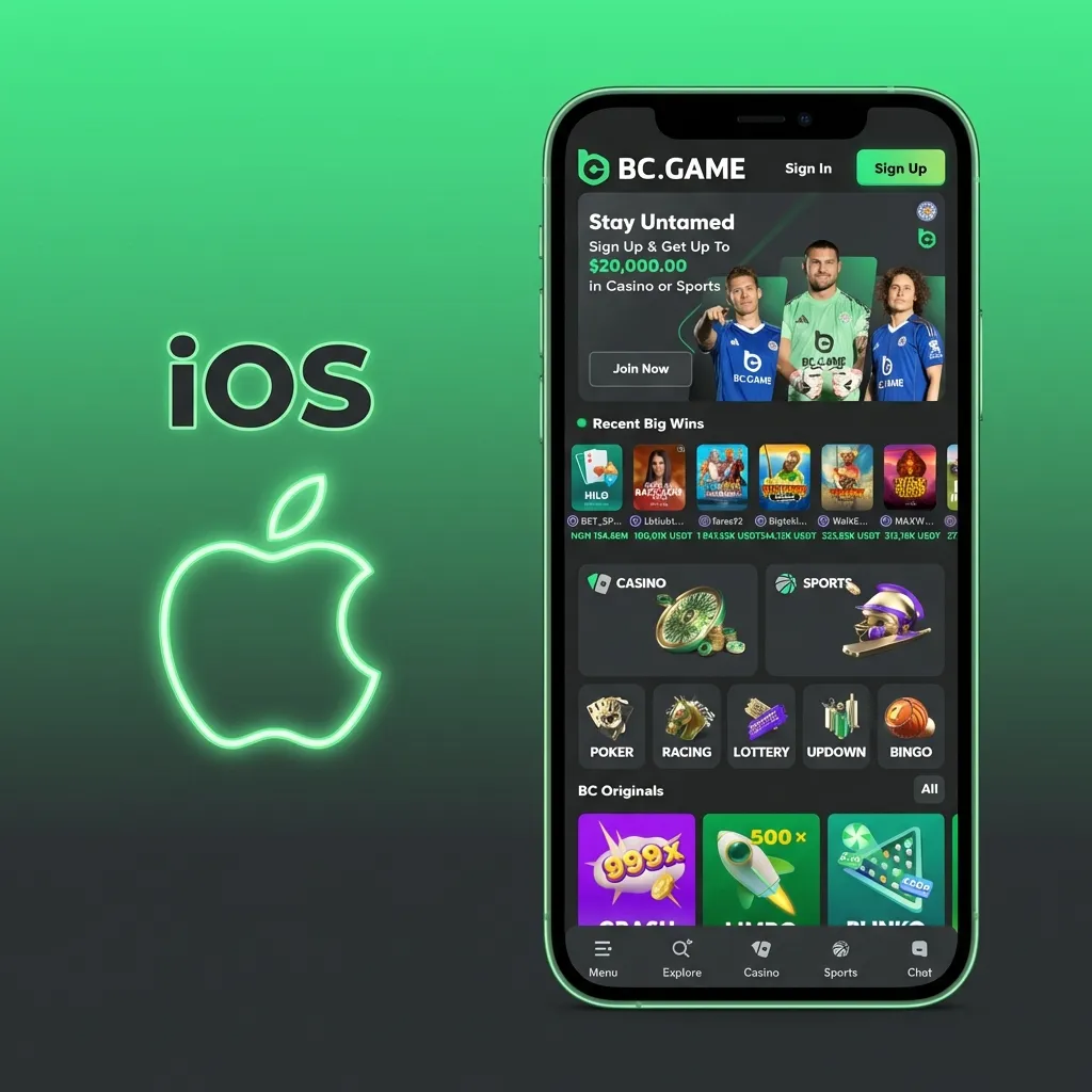 iPhone displaying BC Game mobile website in Safari with “Add to Home Screen” shortcut option highlighted