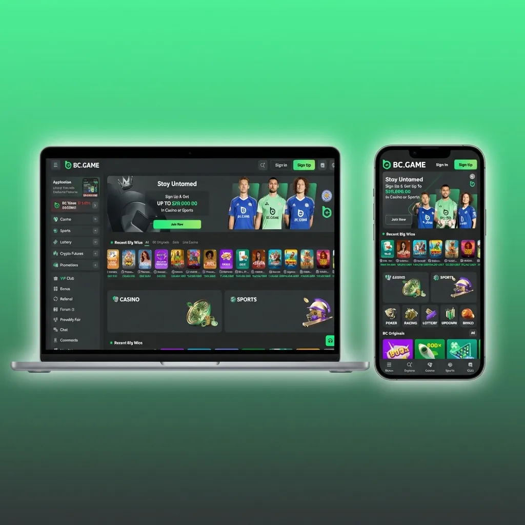 BC Game India homepage showing clean betting interface with top tabs for sports, live bets, casino, promotions, VIP and support