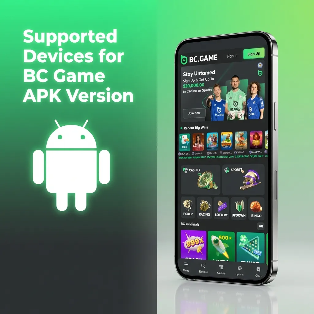 Table of supported Android phones for BC Game APK, listing Samsung, OnePlus, Pixel, Xiaomi, Oppo, Poco and more models