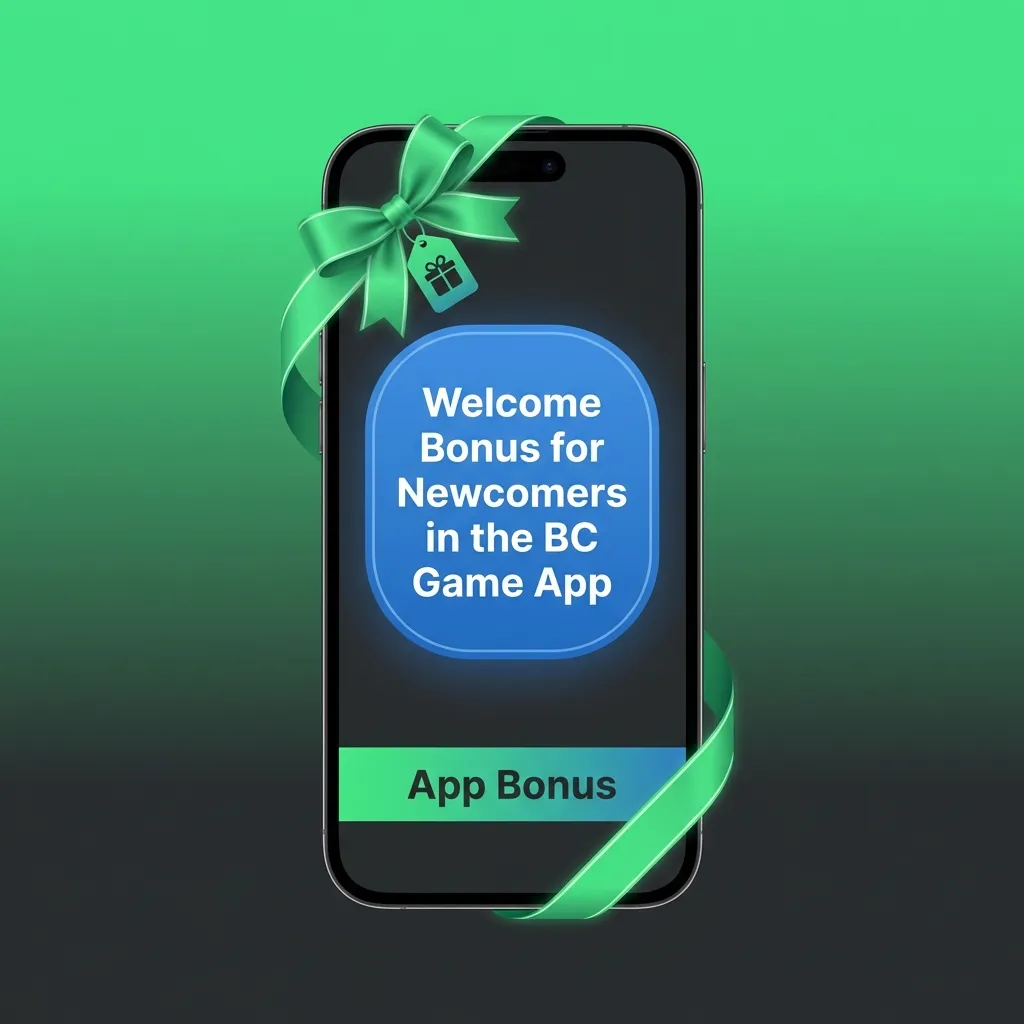 Illustration of BC Game app welcome bonus options for new Indian users: Sports or Casino with crypto rewards and free spins