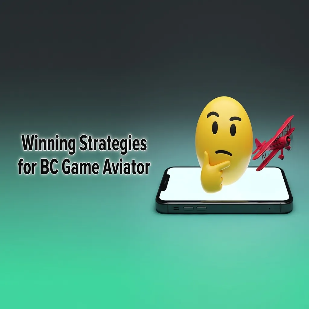 Illustration of BC Game Aviator plane with icons for small bets, auto cash-out, bankroll limits, and risk management strategies